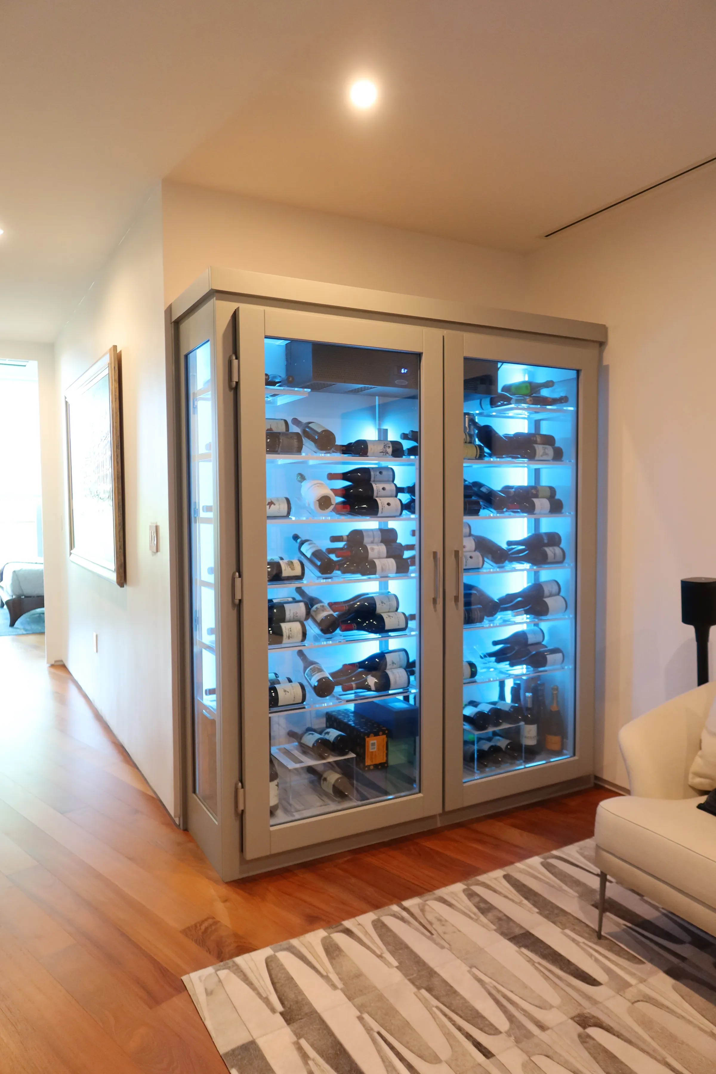 Bespoke wine cabinet Miami Beach compact wine storage contemporary design