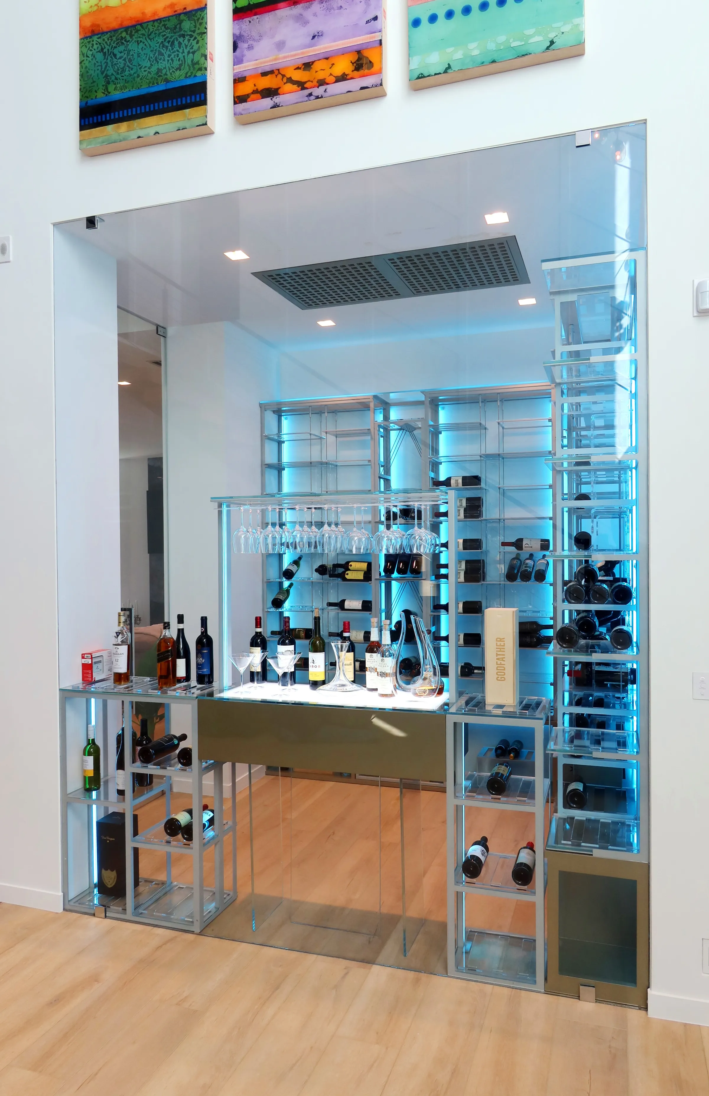 Modern wine room Boca Raton Florida elegant wine display