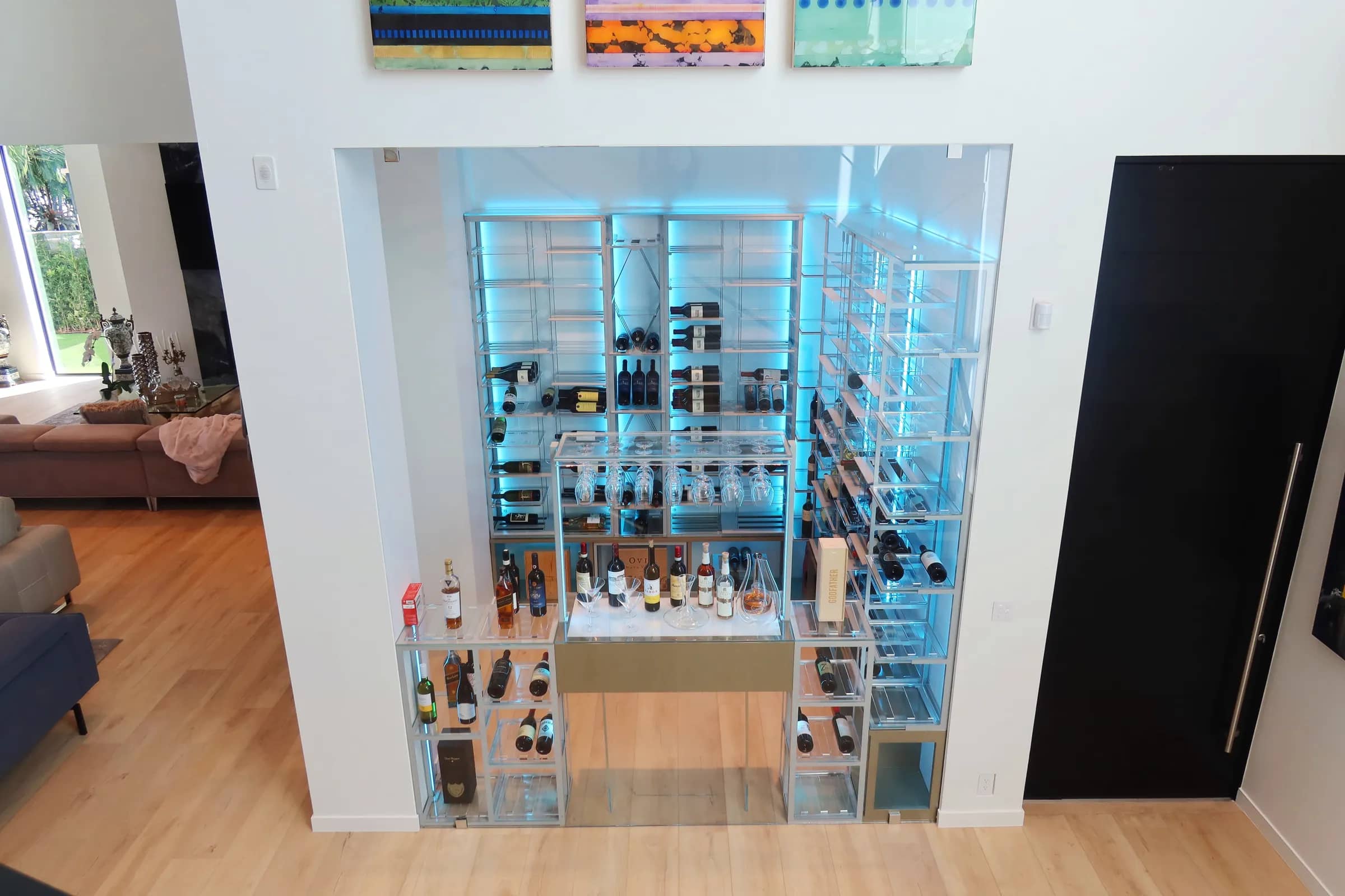 Modern wine room Boca Raton luxury wine storage