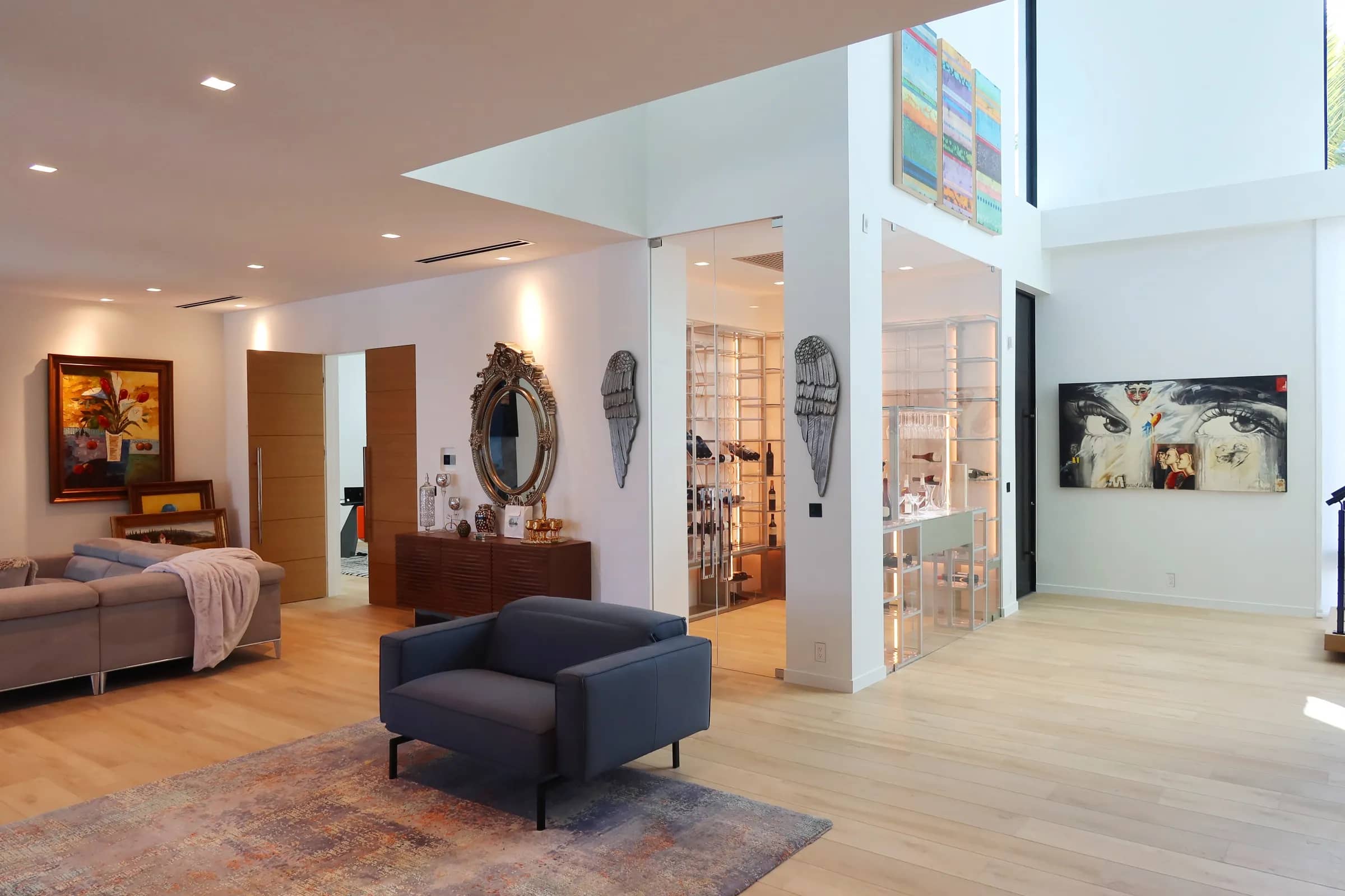 Modern wine room Boca Raton elegant wine storage Dragon Cellars South Florida
