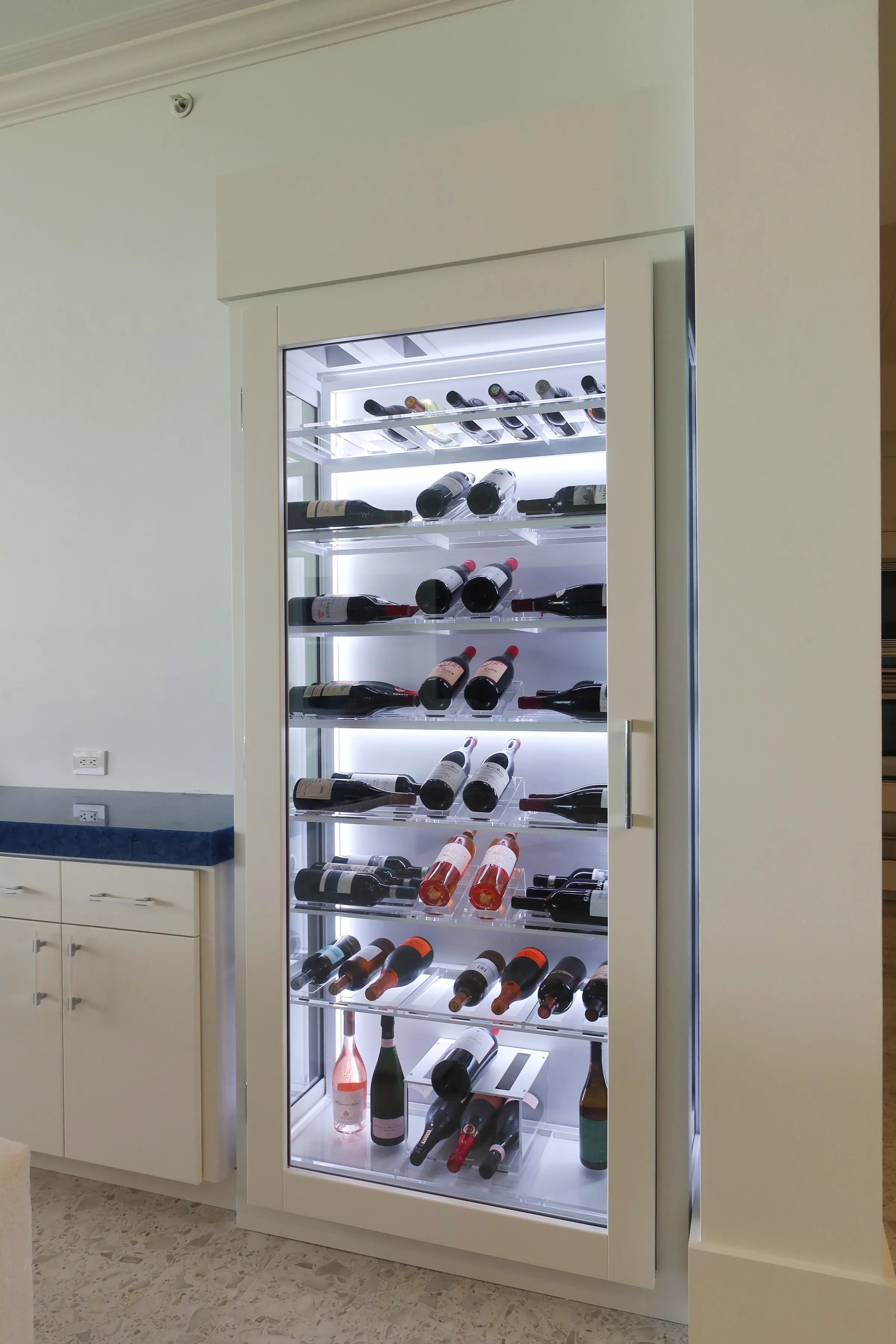 Custom wine cabinet Boca Raton elegant wine display premium materials