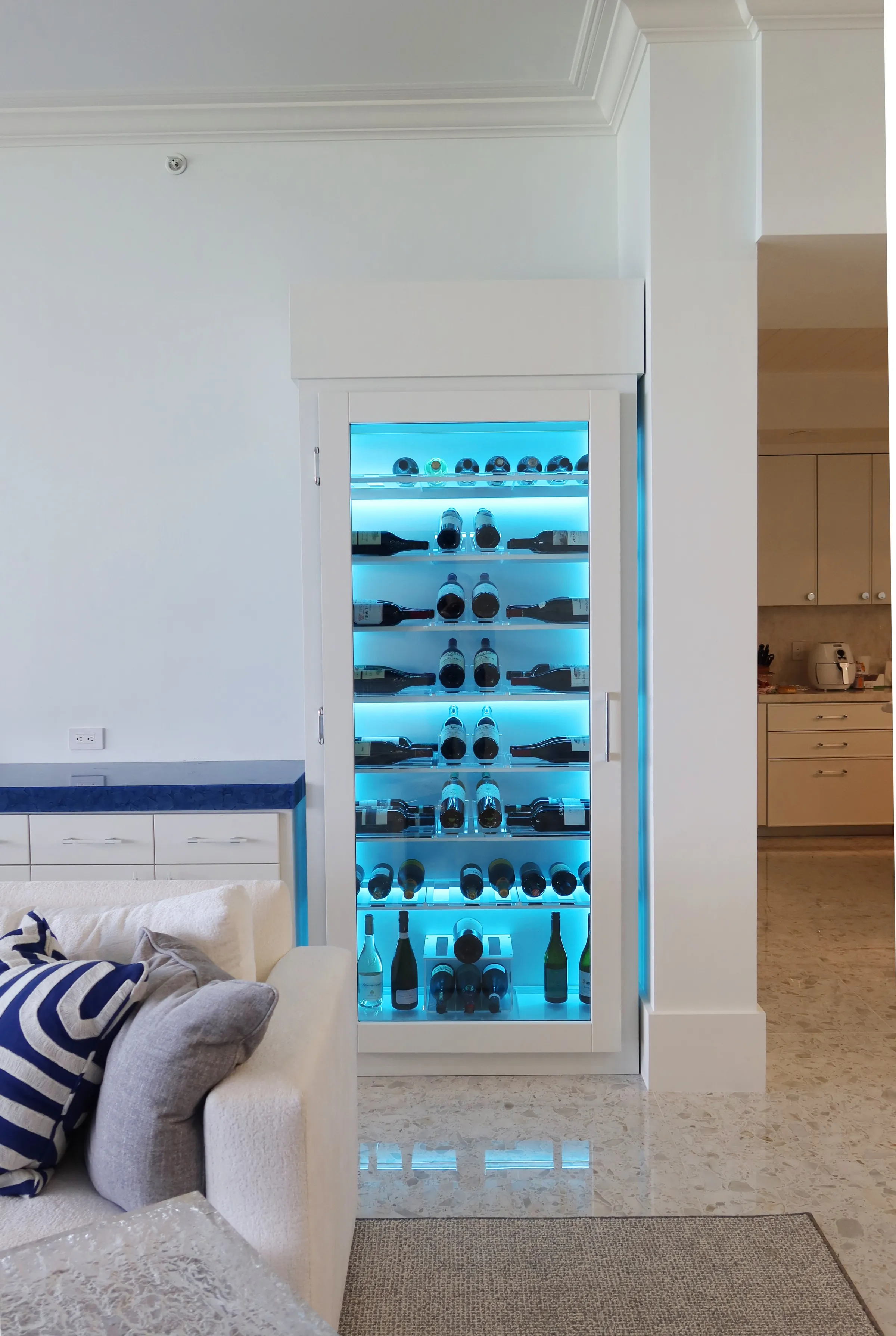 Custom wine cabinet Boca Raton illuminated wine racks sophisticated storage