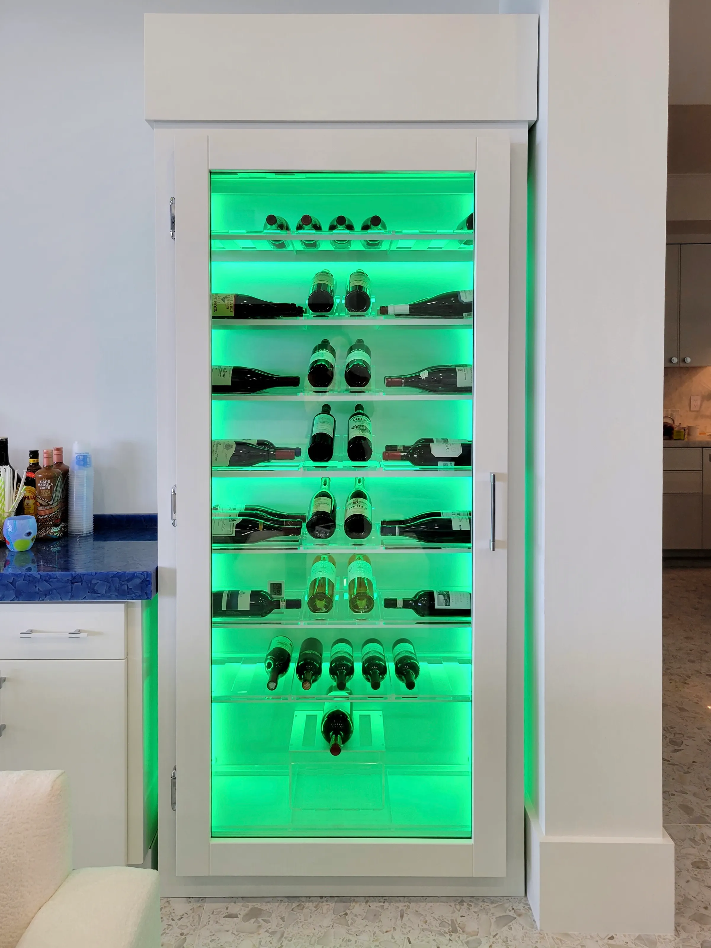Custom wine cabinet Boca Raton advanced technology wine display