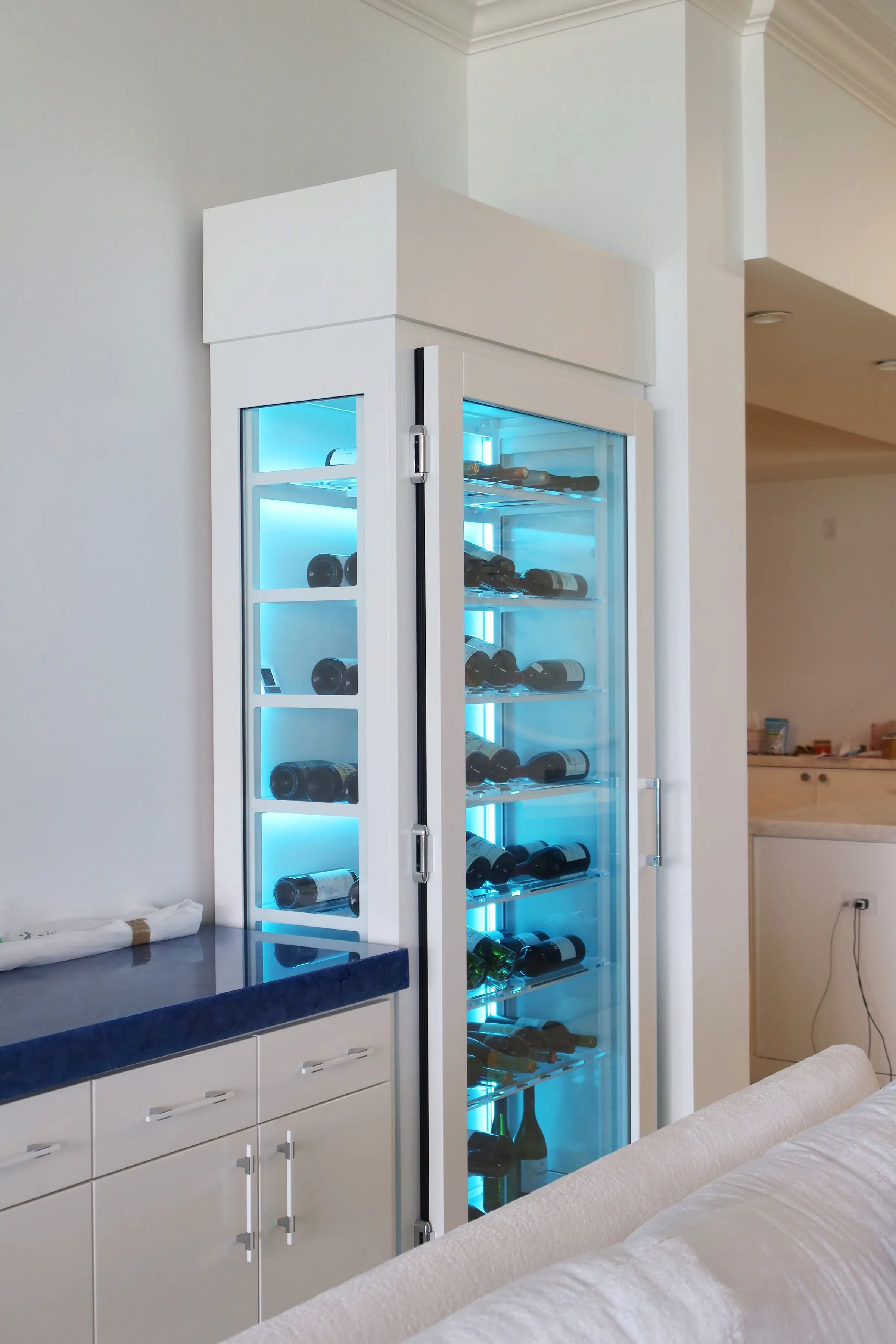 Custom wine cabinet Boca Raton compact elegant wine room