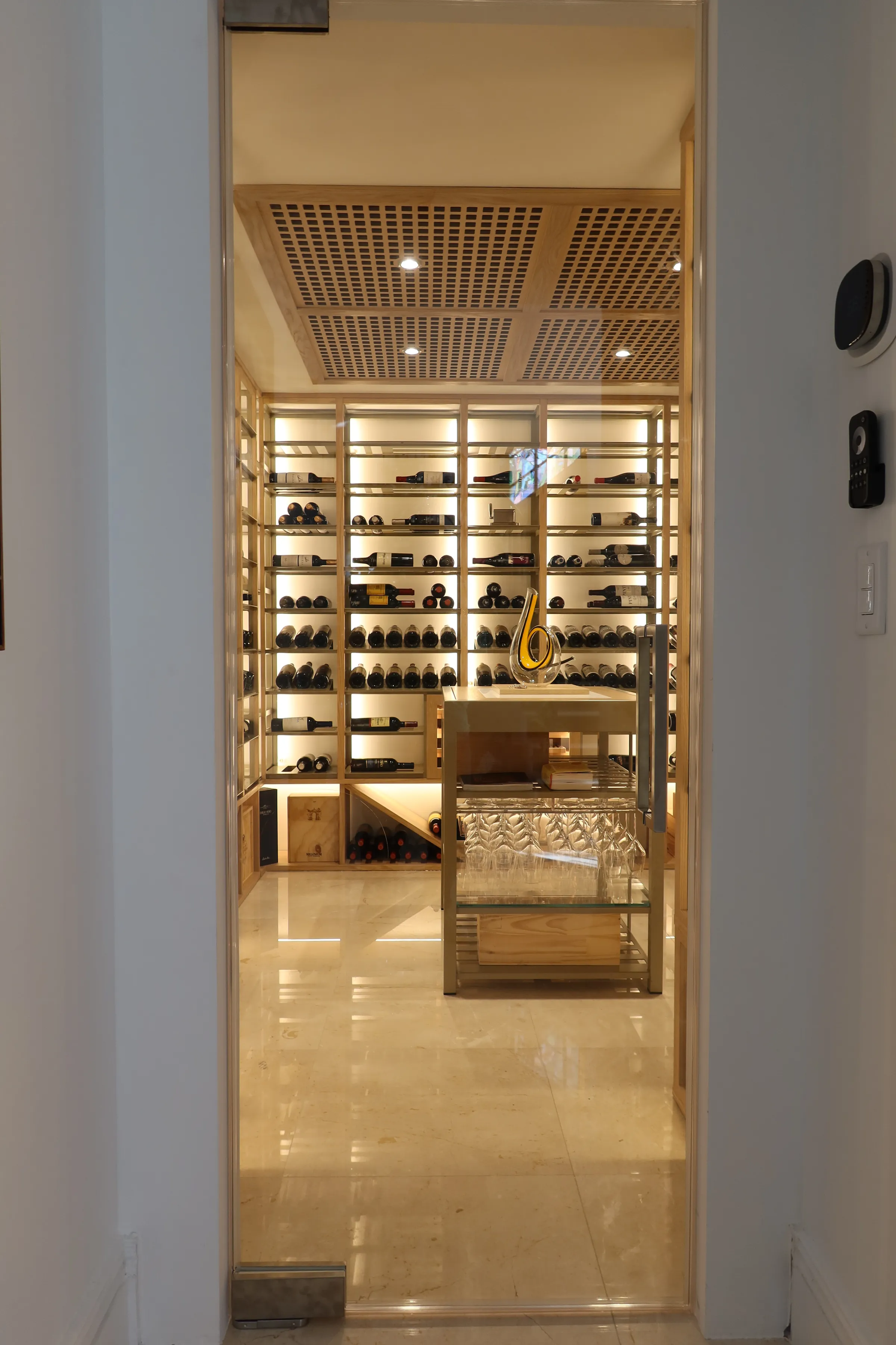 Luxury home wine cellar Florida glass enclosures wine collection Bella Vista