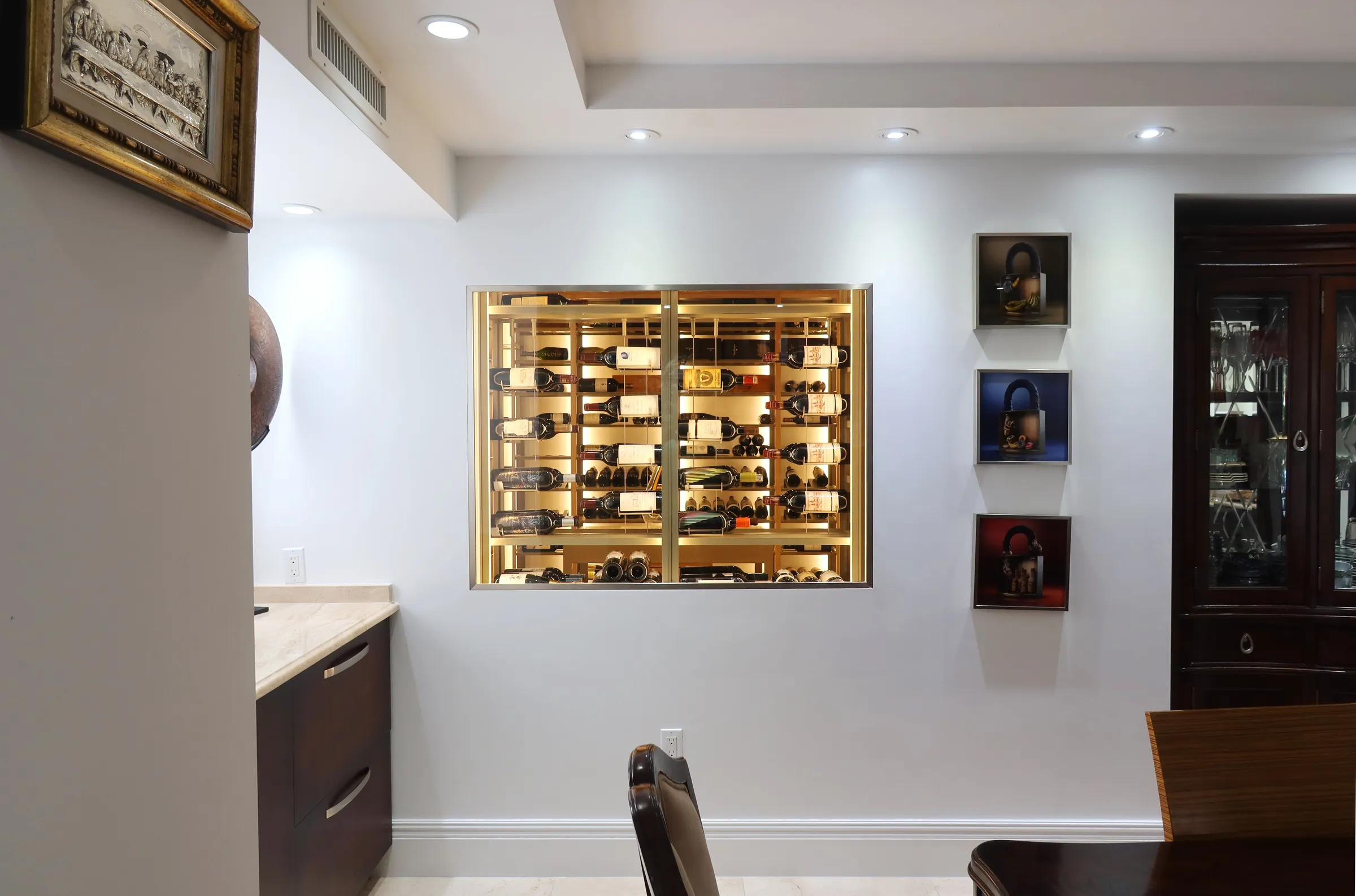 Luxury home wine cellar Florida wine walls wood finishes Bella Vista