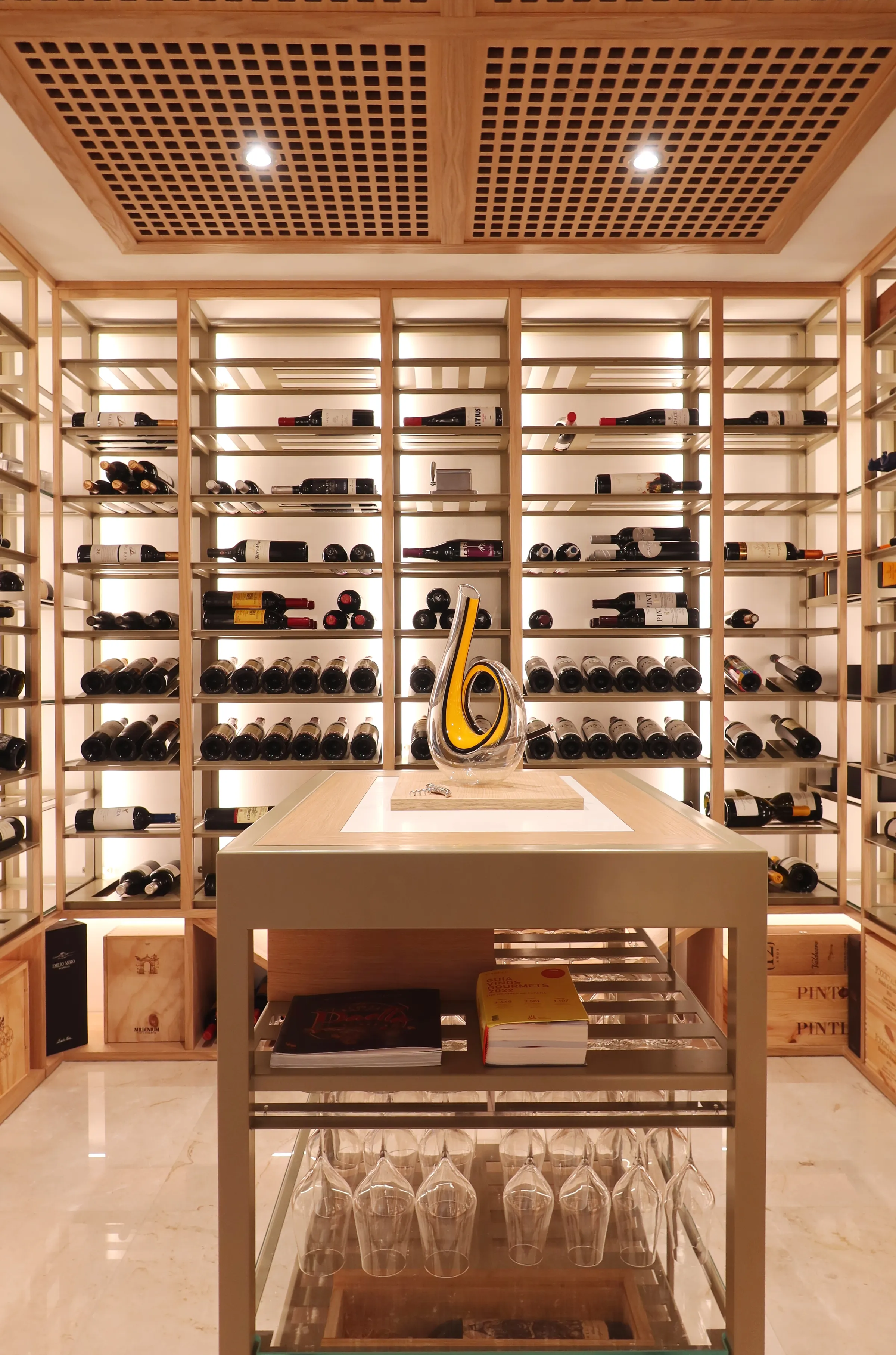 Luxury home wine cellar Florida Bella Vista curated wine collection display