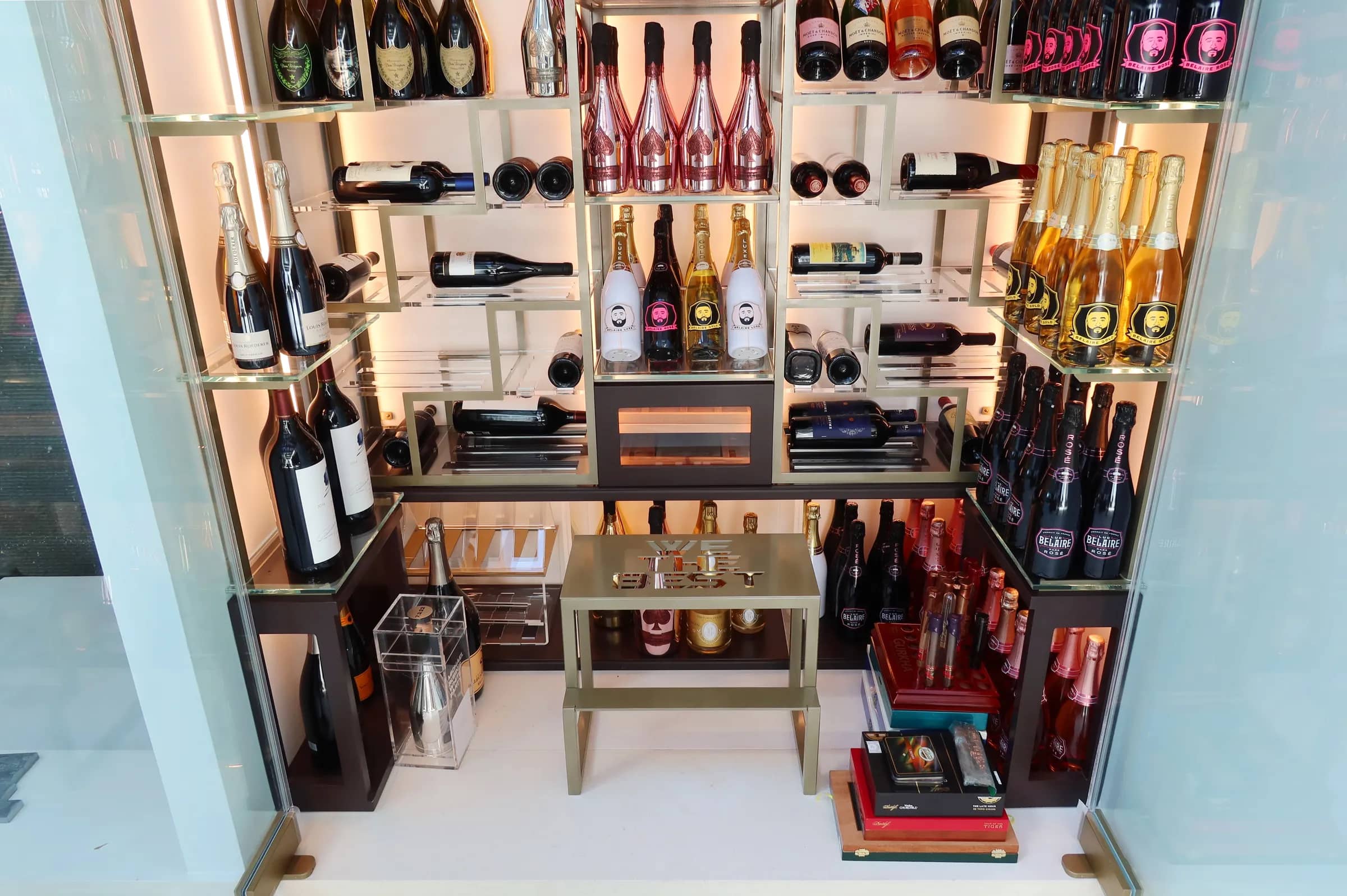 Celebrity wine cellar Miami DJ Khaled - custom luxury wine room humidor wood racks
