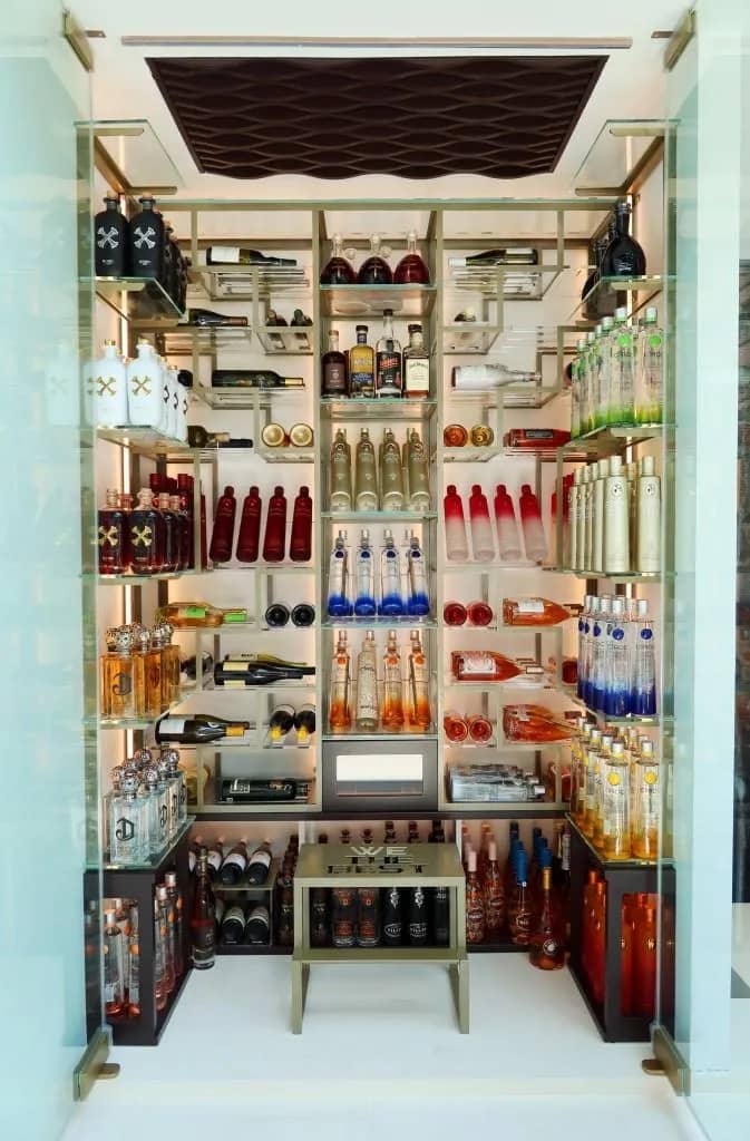 Celebrity wine cellar DJ Khaled Miami - SpiderBot wine rack system, modern cellar technology