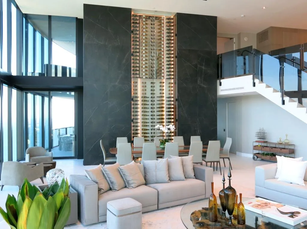 Luxury Wine Wall Miami FL — Porsche Tower