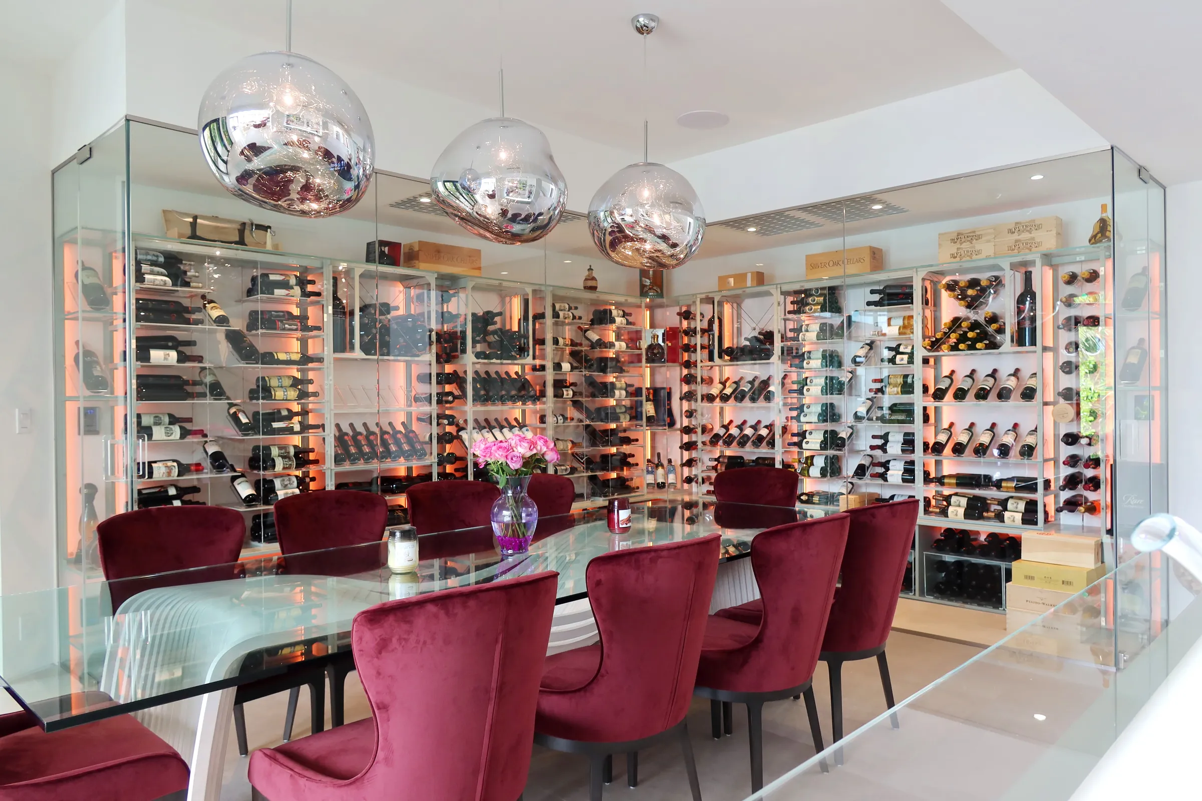 Modern wine cellar stainless steel Venetian wine room refined collection