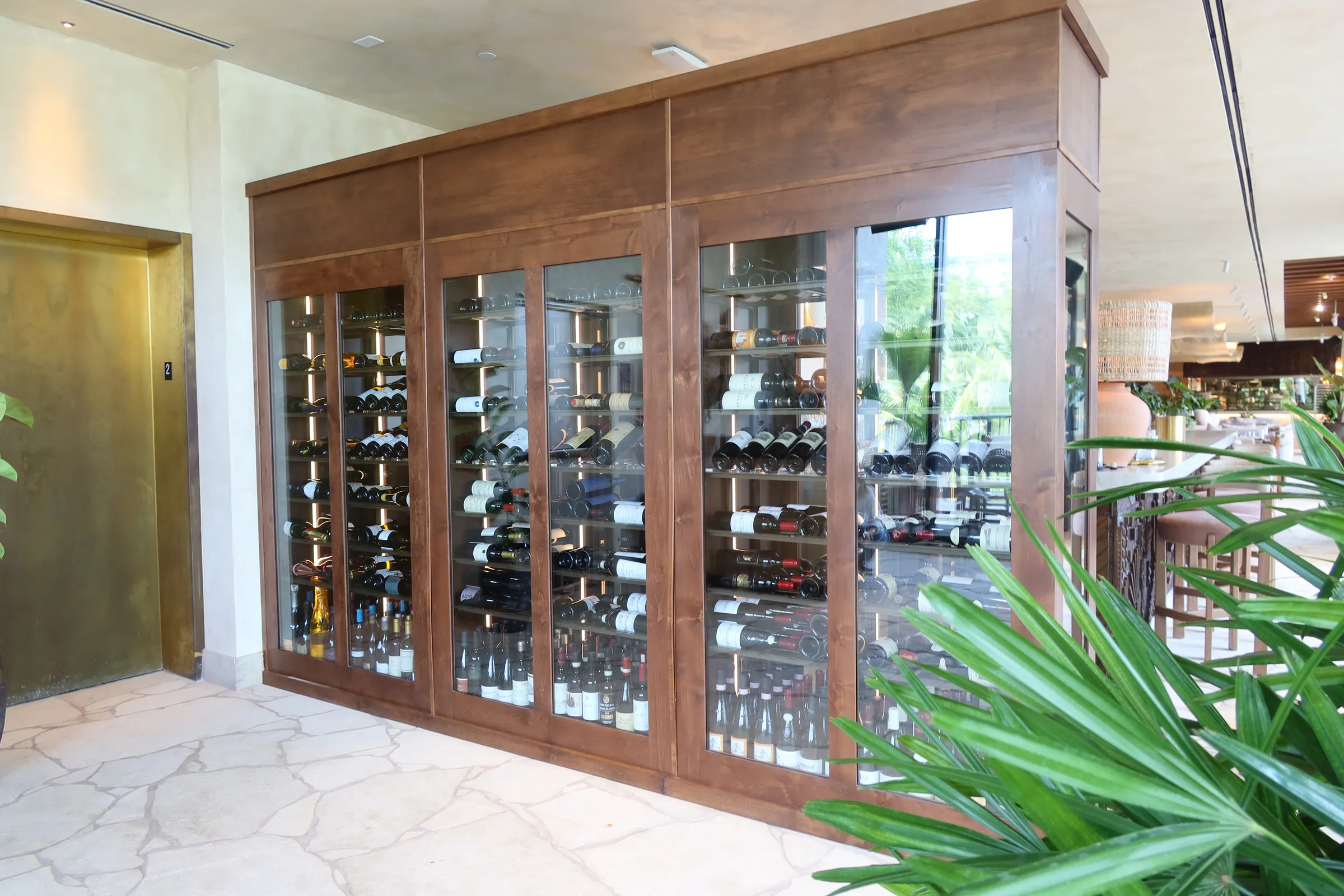 Restaurant wine cellar Miami Casa NEOS contemporary commercial wine storage
