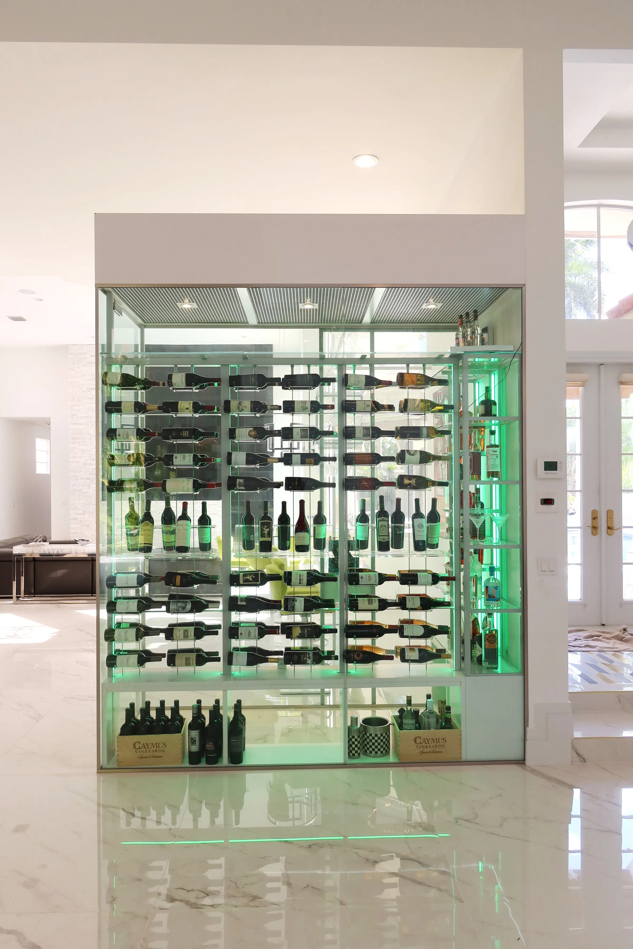 Custom wine cellar Palm Beach Gardens Florida - Vintageisle, floor-to-ceiling wine racks, luxury wine storage
