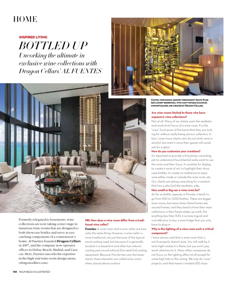Bottled Up: uncorking the ultimate in exclusive wine collections — Palm Beach Illustrated, enero de 2022